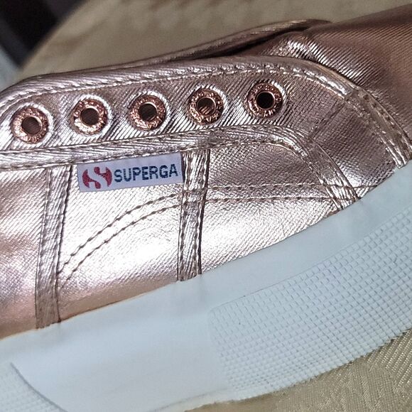 Superga 2790 Matte METALLIC PLATFORM Rose Gold Sneaker Bronze Sizzling Lady US 6 - Picture 6 of 16